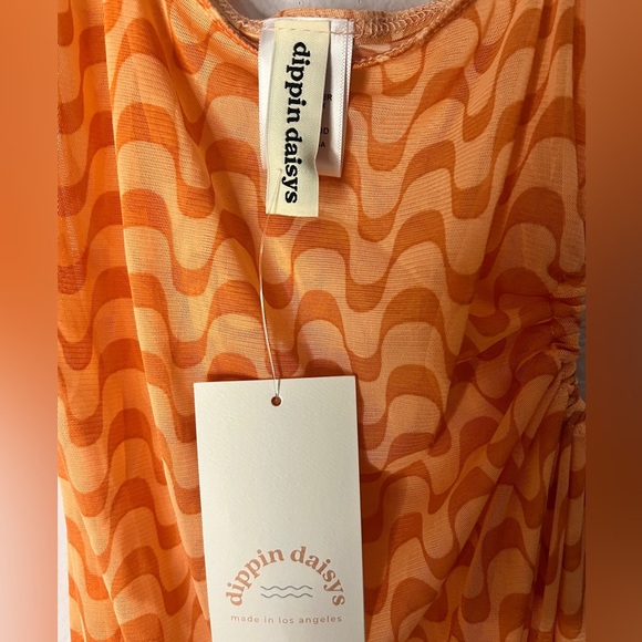 Dippin' Daisy's Orange Beachy Adjustable Swim Coverup Dress Sz M NEW! - Picture 7 of 7
